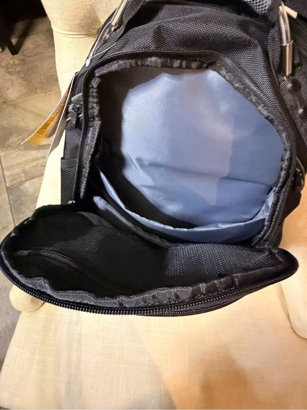 Swiss Tech Black and Gray Backpack with Red Logo Accent